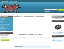 Tablet Screenshot of coyotehobbiesraceway.com